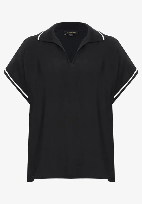 More & More Polo-Bluse, schwarz, Frühjahrs-Kollektion Tiefpreis