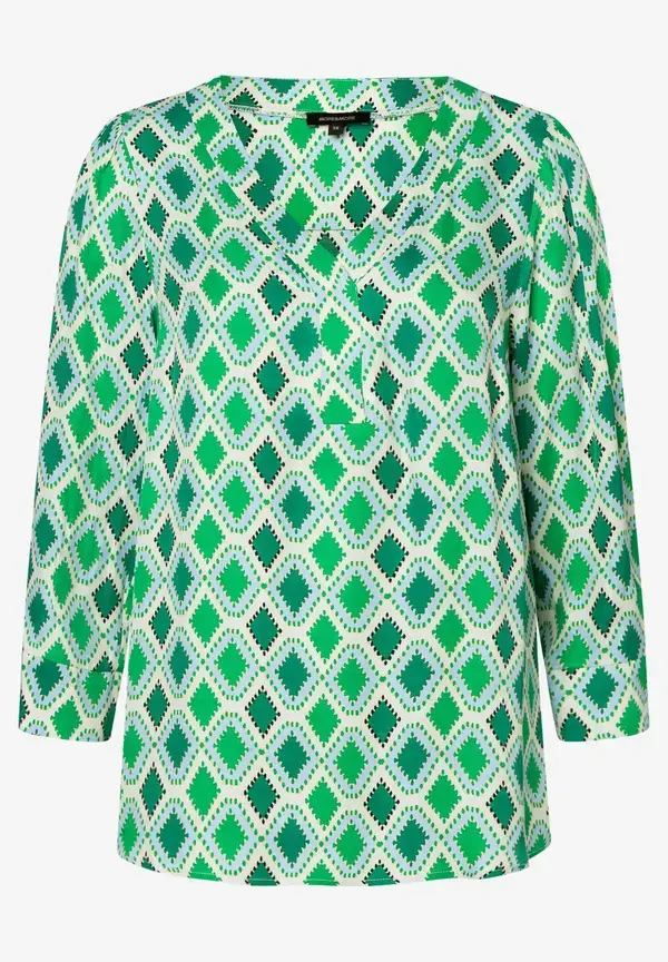 More & More Satinbluse, grafischer Print, Frühjahrs-Kollektion Super Sparpreis