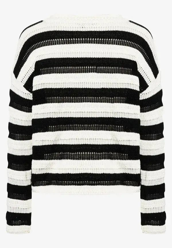 More & More Pullover, schwarz/weiß gestreift, Frühjahrs-Kollektion Begrenzte Freigabe