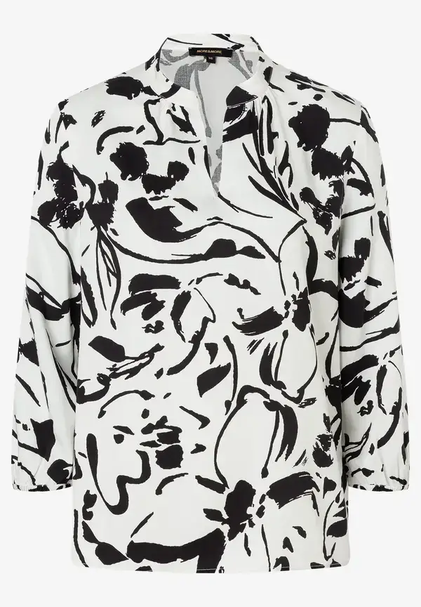 More & More Printbluse, schwarz/ecru, Frühjahrs-Kollektion Letzte 3 Tage