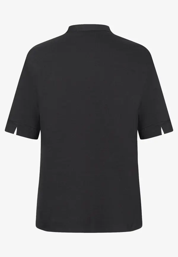 More & More Baumwoll/Stretch Bluse mit Stehkragen, schwarz, Sommer-Kollektion Neueste Stile