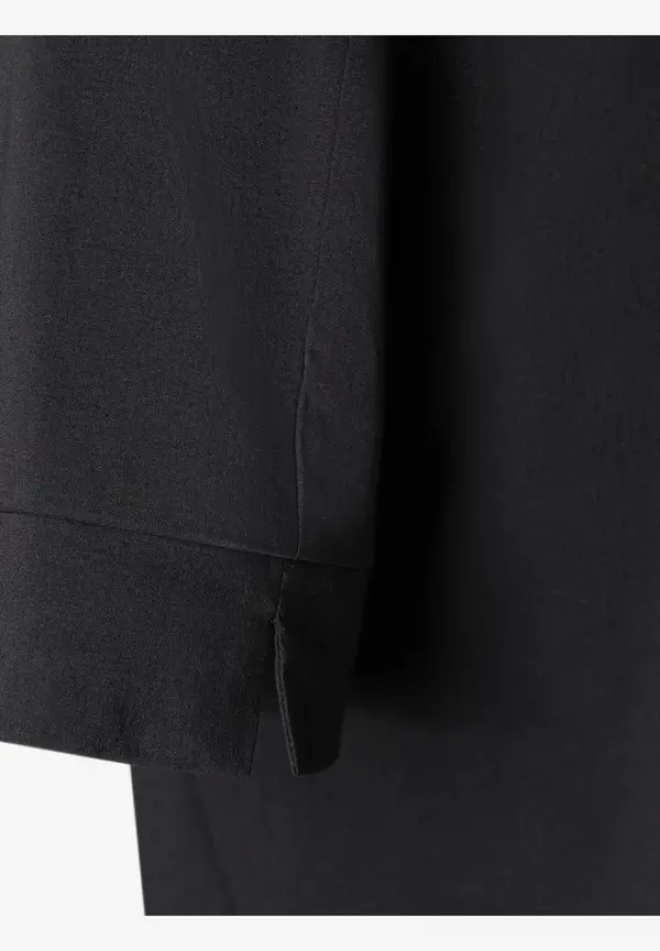More & More Baumwoll/Stretch Bluse mit Stehkragen, schwarz, Sommer-Kollektion Neueste Stile