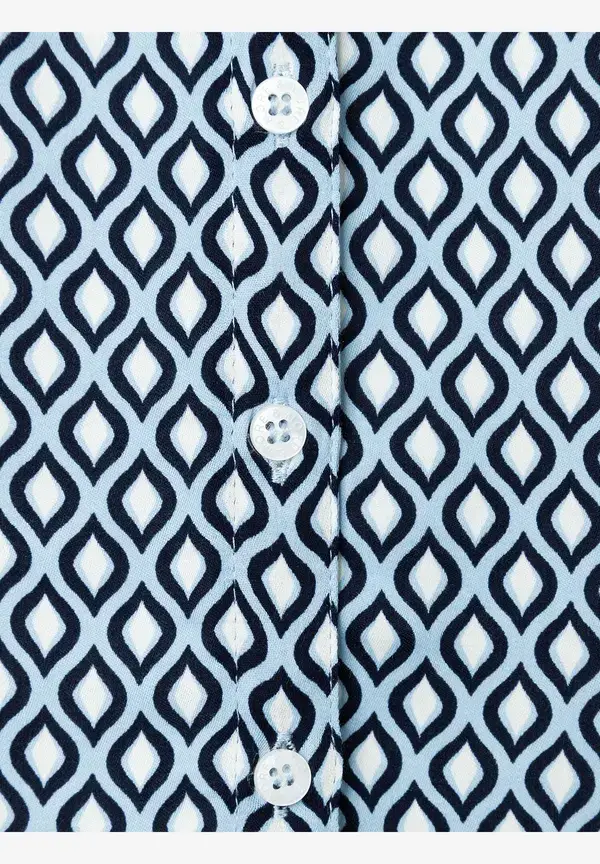 More & More Printbluse, hellblau/ecru/marine Zeitbegrenzte Promotion