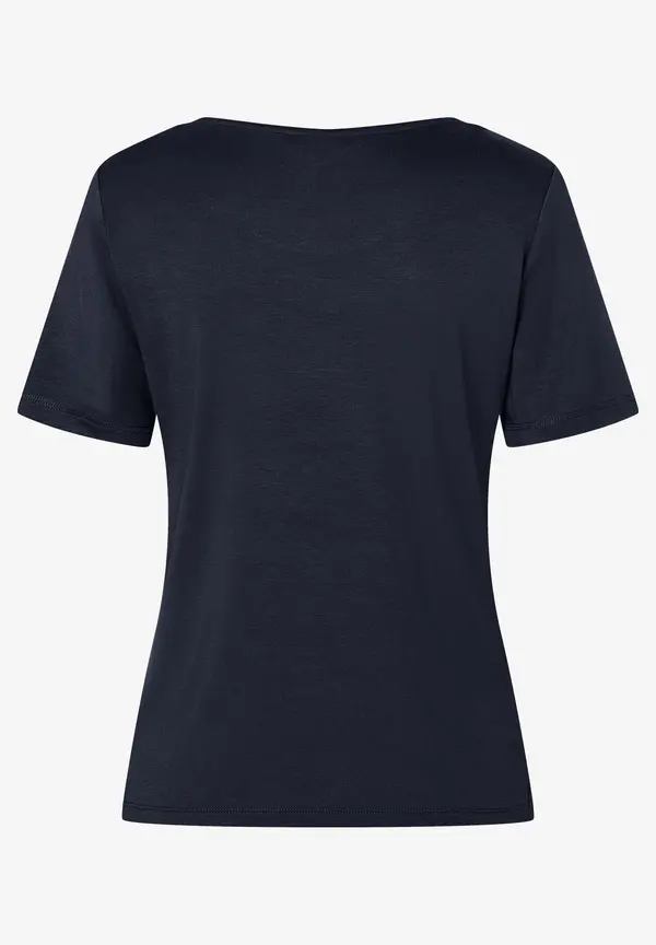 More & More T-Shirt mit Zierkante, marine Sonderangebot der Fabrik