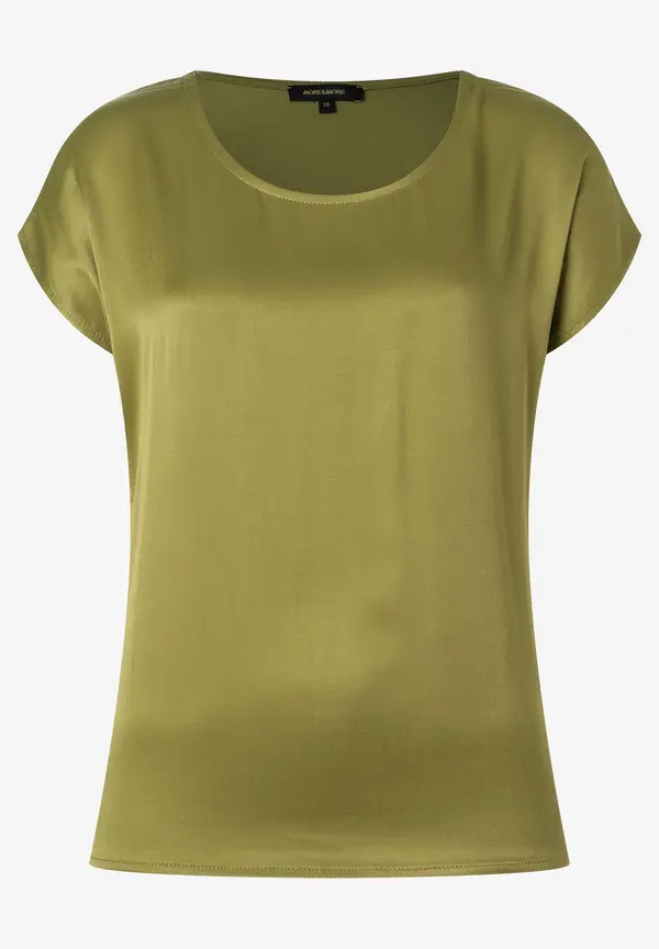 More & More Shirt mit Satinfront, soft moss green Nur noch ein Tag übrig