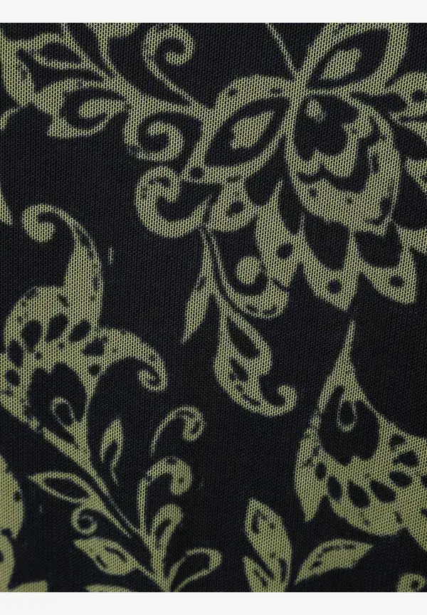 More & More Meshshirt, Paisleyprint, marine/grün Black Friday Preise