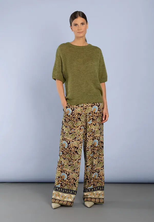 More & More Kurzarm-Pullover, soft moss green Verkauf