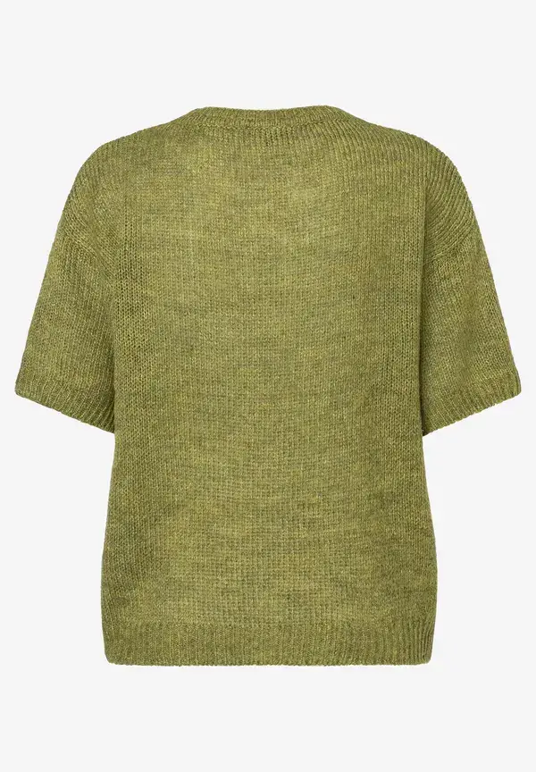 More & More Kurzarm-Pullover, soft moss green Verkauf