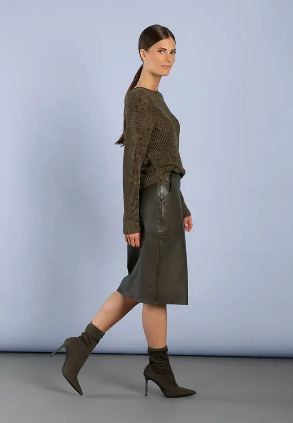 More & More Pullover mit Glanz, oliv Hotsell