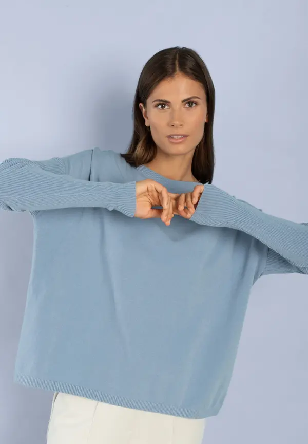 More & More Pullover, hellblau Günstiger Verkauf