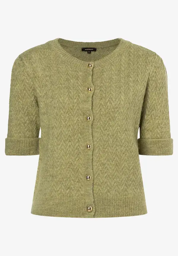 More & More Cardigan, Kurzarm, soft moss green Fabrikverkauf