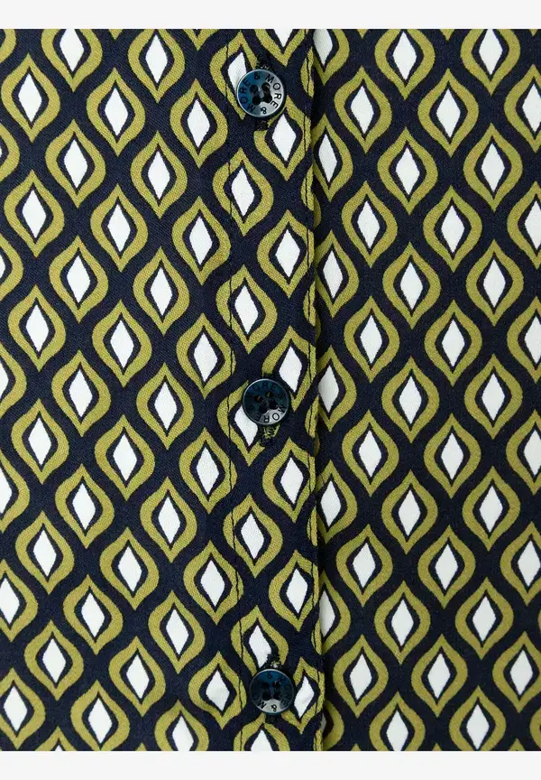 More & More Printbluse, grün/ecru/marine Blitzverkäufe