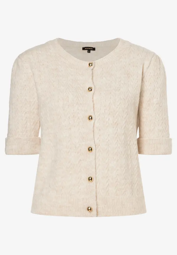 More & More Cardigan, Kurzarm, powder creme Großer Ausverkauf