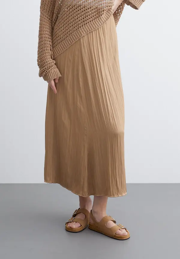 More & More Satinrock, soft toffee, Sommer-Kollektion Saisonschlussverkauf