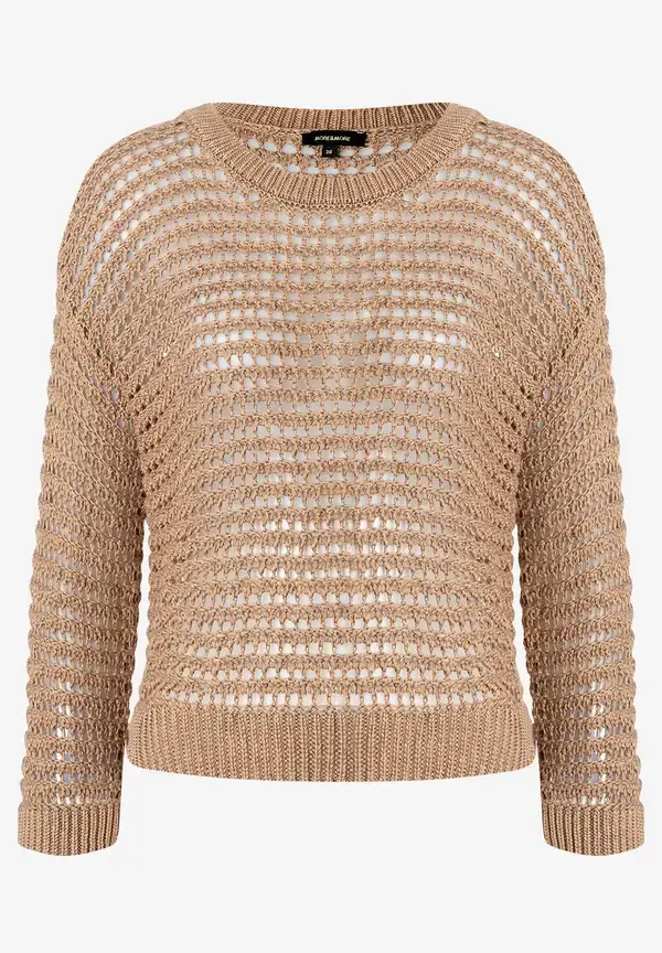 More & More Ajour Pullover, soft toffee, Sommer-Kollektion Cyber Monday
