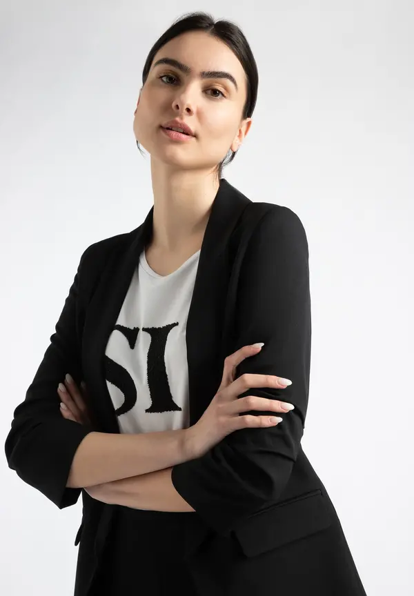 More & More Blazer mit Schalkragen, schwarz, Frühjahrs-Kollektion Zeitlich begrenztes Angebot