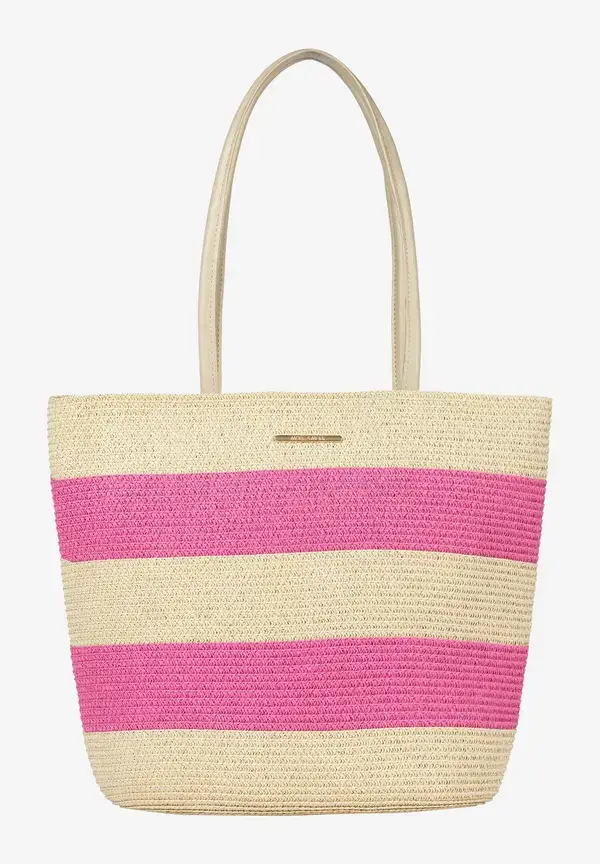 More & More Strohtasche, pink/sand, Sommer-Kollektion Neuheiten