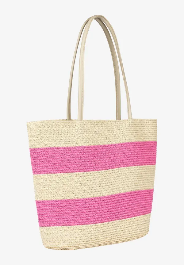More & More Strohtasche, pink/sand, Sommer-Kollektion Neuheiten