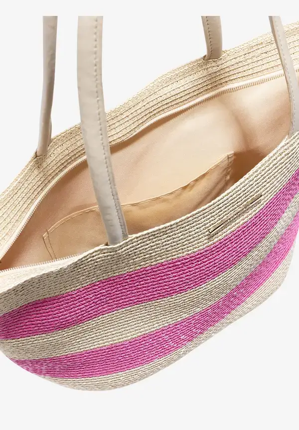 More & More Strohtasche, pink/sand, Sommer-Kollektion Neuheiten