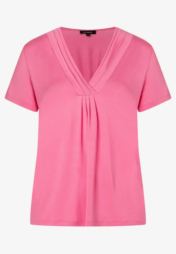 More & More T-Shirt mit V-Ausschnitt, sorbet pink, Sommer-Kollektion Sonderangebote