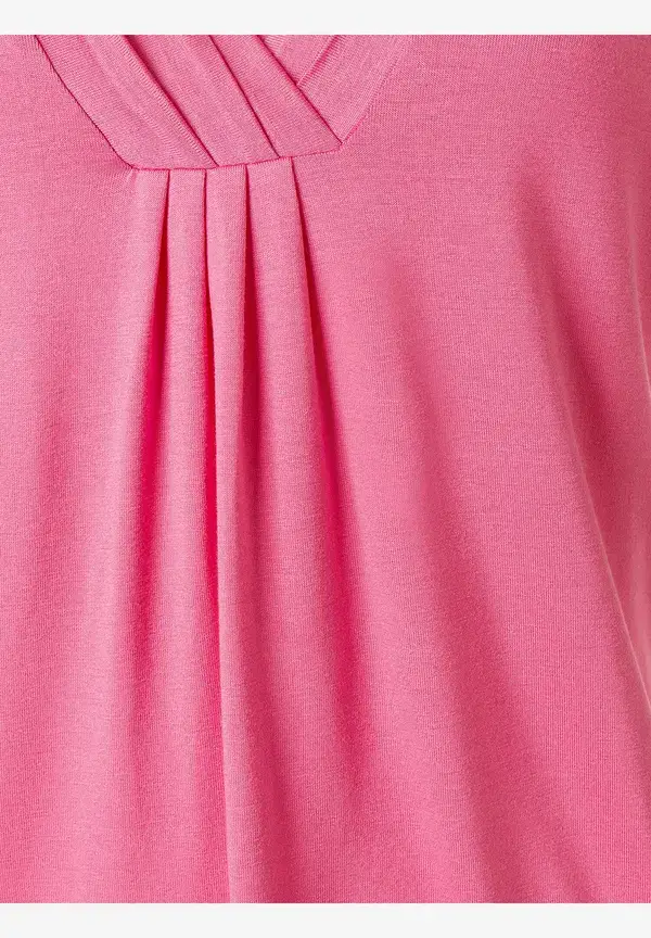 More & More T-Shirt mit V-Ausschnitt, sorbet pink, Sommer-Kollektion Sonderangebote