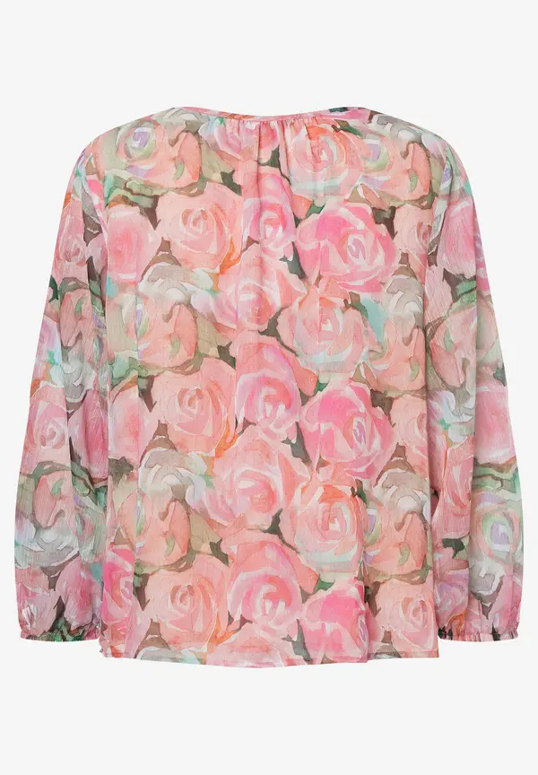 More & More Chiffonbluse, Rosenprint, Sommer-Kollektion VIP-Rabatte