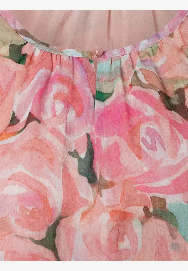 More & More Chiffonbluse, Rosenprint, Sommer-Kollektion VIP-Rabatte