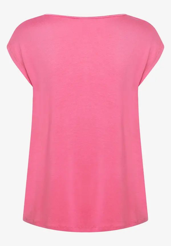 More & More T-Shirt mit Blüten-Applikation, sorbet pink, Sommer-Kollektion Kostenlose Rückgabe