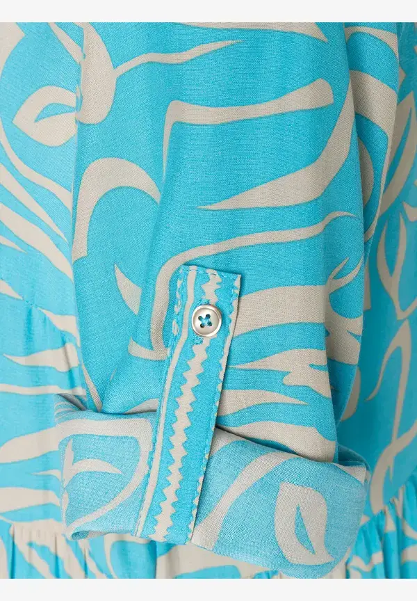 More & More langes Tunikakleid, abstrakter Flowerprint, Frühjahrs-Kollektion Vierteljährliche Förderung
