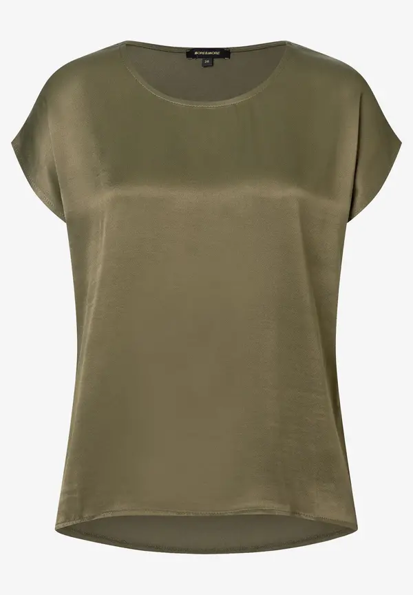 More & More Shirt mit Satinfront, oliv Riesige Rabatte