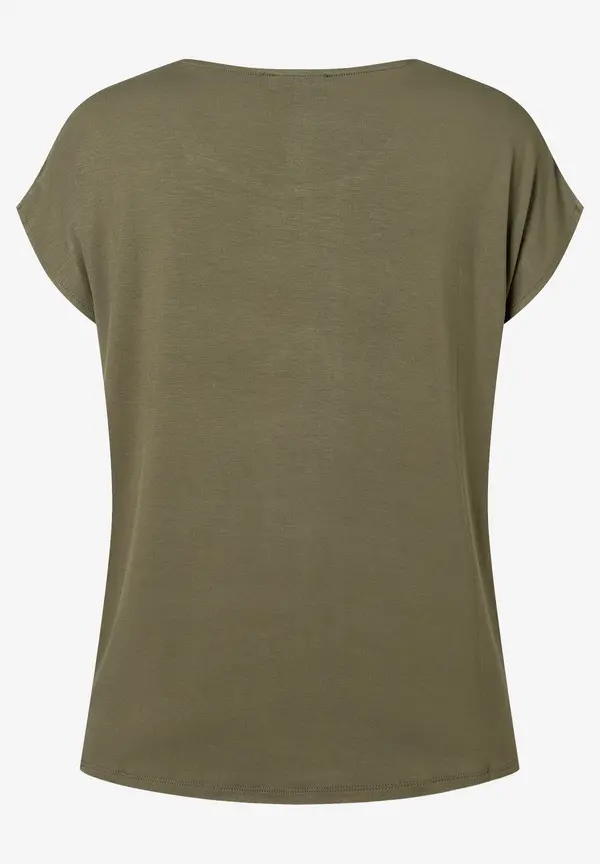 More & More Shirt mit Satinfront, oliv Riesige Rabatte