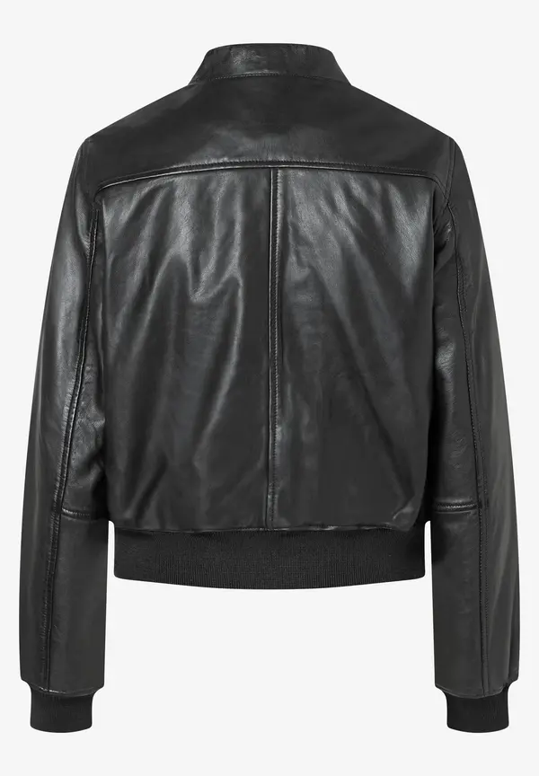 More & More Lederblouson, schwarz Kostenloser Versand international