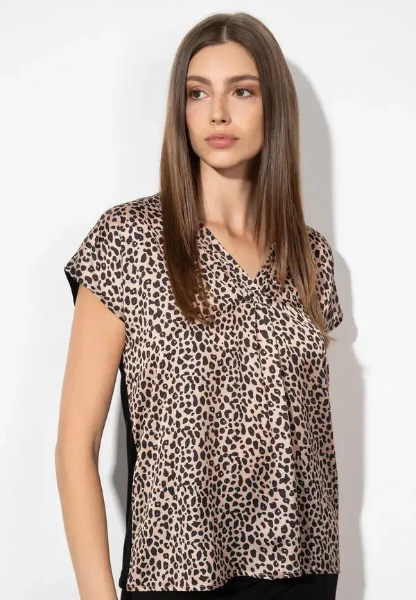 More & More Blusenshirt, Leo-Print Begrenzt auf 3 Tage
