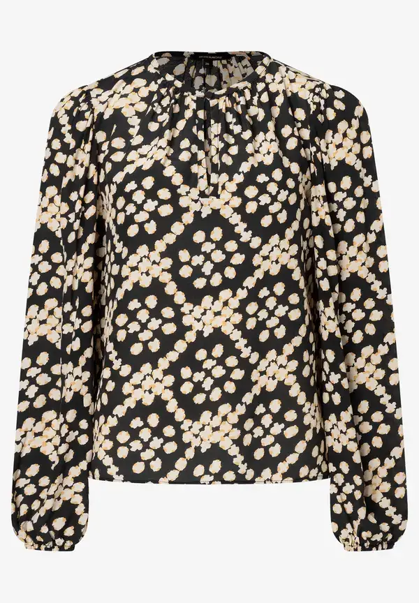 More & More fließende Bluse, Dot Pattern Print Black Friday Preise