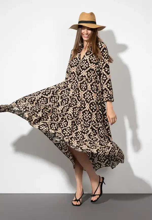 More & More Maxikleid, Dot Pattern Print zollfrei
