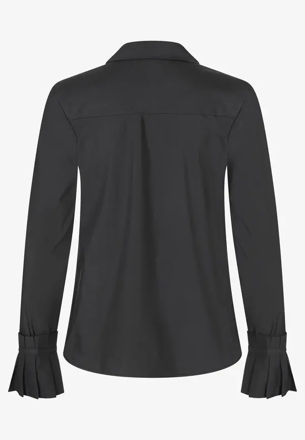 More & More Hemdbluse mit Falten-Manschette, schwarz Fabrikpreis
