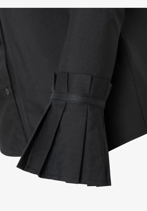 More & More Hemdbluse mit Falten-Manschette, schwarz Fabrikpreis