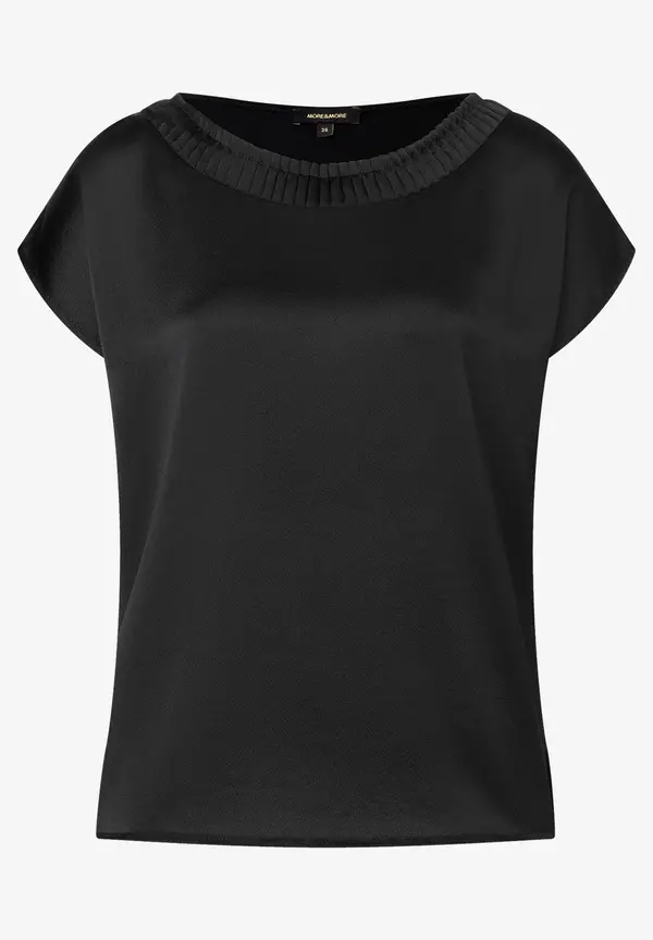 More & More Shirt mit Satinfront, schwarz Flash Sale