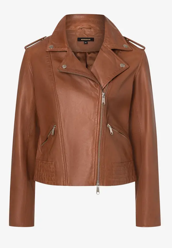 More & More Biker-Lederjacke, hazel brown, Herbst-Kollektion Saisonschlussverkauf