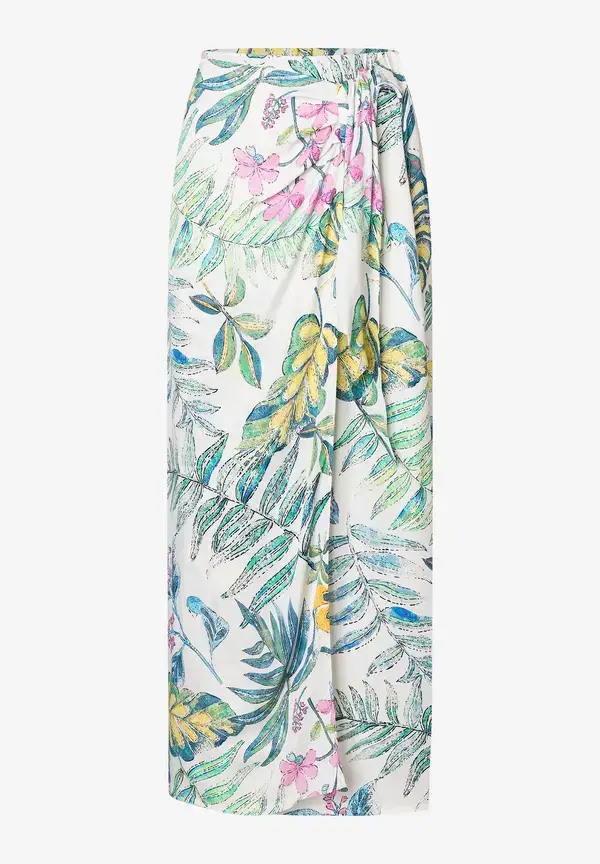 More & More Satinrock, Blätterprint, Sommer-Kollektion Online Outlet