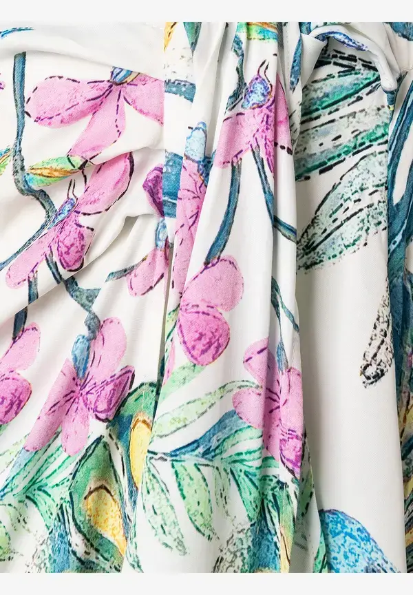 More & More Satinrock, Blätterprint, Sommer-Kollektion Online Outlet
