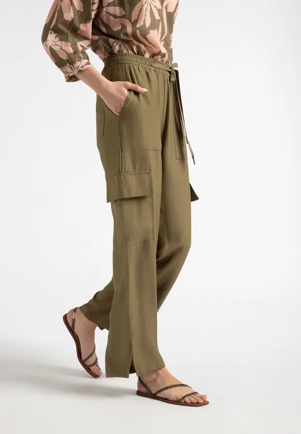 More & More fließende Cargohose, soft reed green, Sommer-Kollektion JETZT KAUFEN