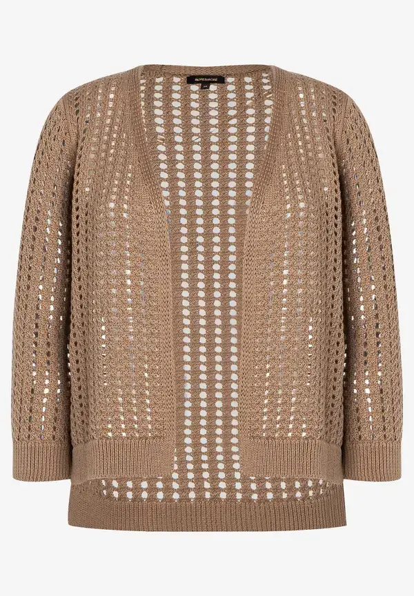More & More Ajour Cardigan, soft toffee, Sommer-Kollektion Speichern exportieren