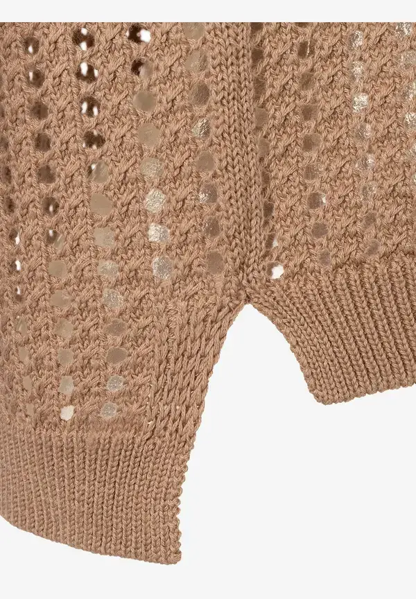 More & More Ajour Cardigan, soft toffee, Sommer-Kollektion Speichern exportieren