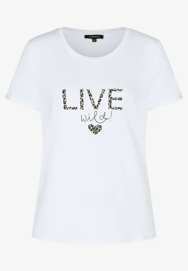 More & More T-Shirt mit Schriftzug, weiß 2025