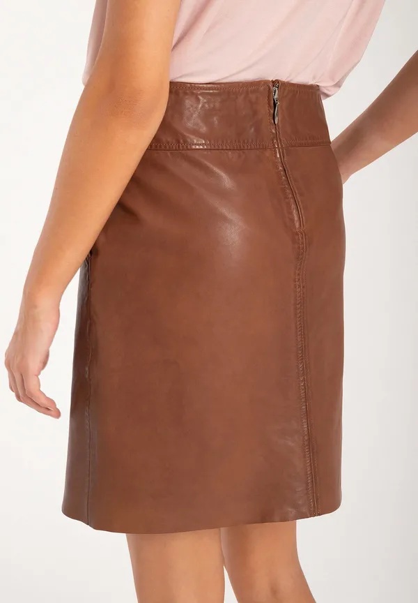 More & More Lederrock, hazel brown, Herbst-Kollektion Outlet