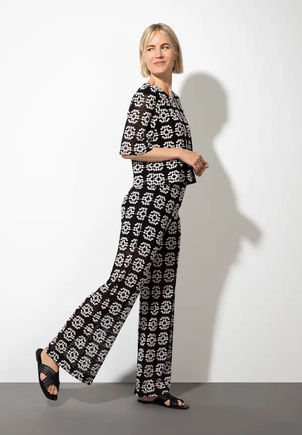 More & More Spitzenbluse, schwarz/ecru, Sommer-Kollektion Fabrik Onlineshop