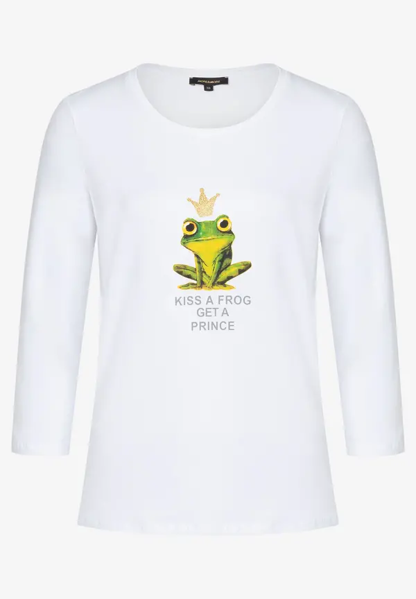 More & More T-Shirt mit Frosch-Print, weiß Begrenztes Angebot