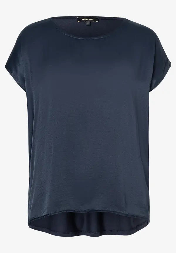 More & More Shirt mit Satinfront, marine Muttertagsangebot