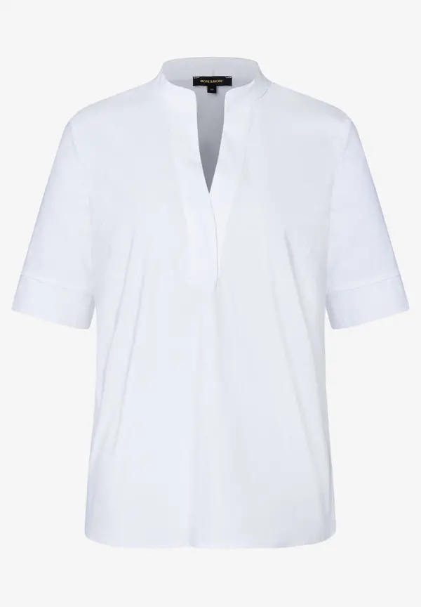 More & More Baumwoll/Stretch Bluse mit Stehkragen, weiß, Sommer-Kollektion Vatertagsangebot